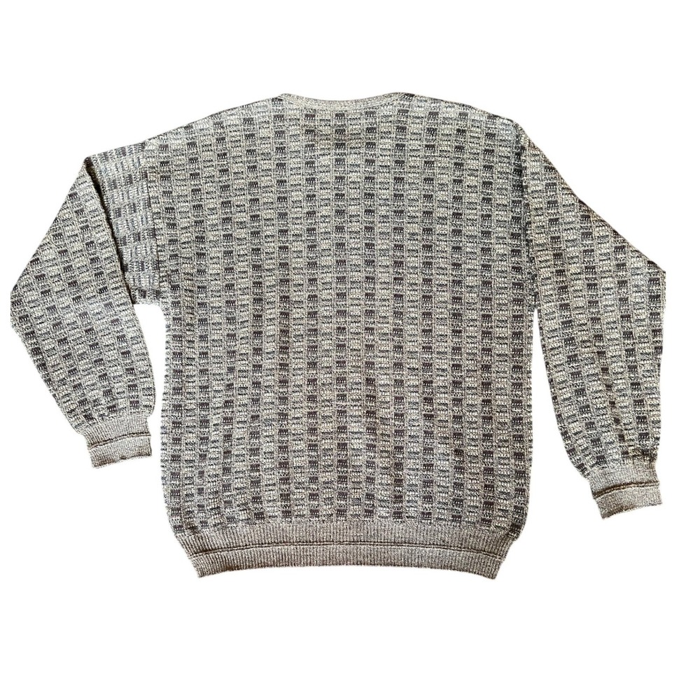 Vtg Made in Italy 100% Merino Wool Luxury Grandpa Crewneck Sweater Preppy Mens M - Picture 5 of 9
